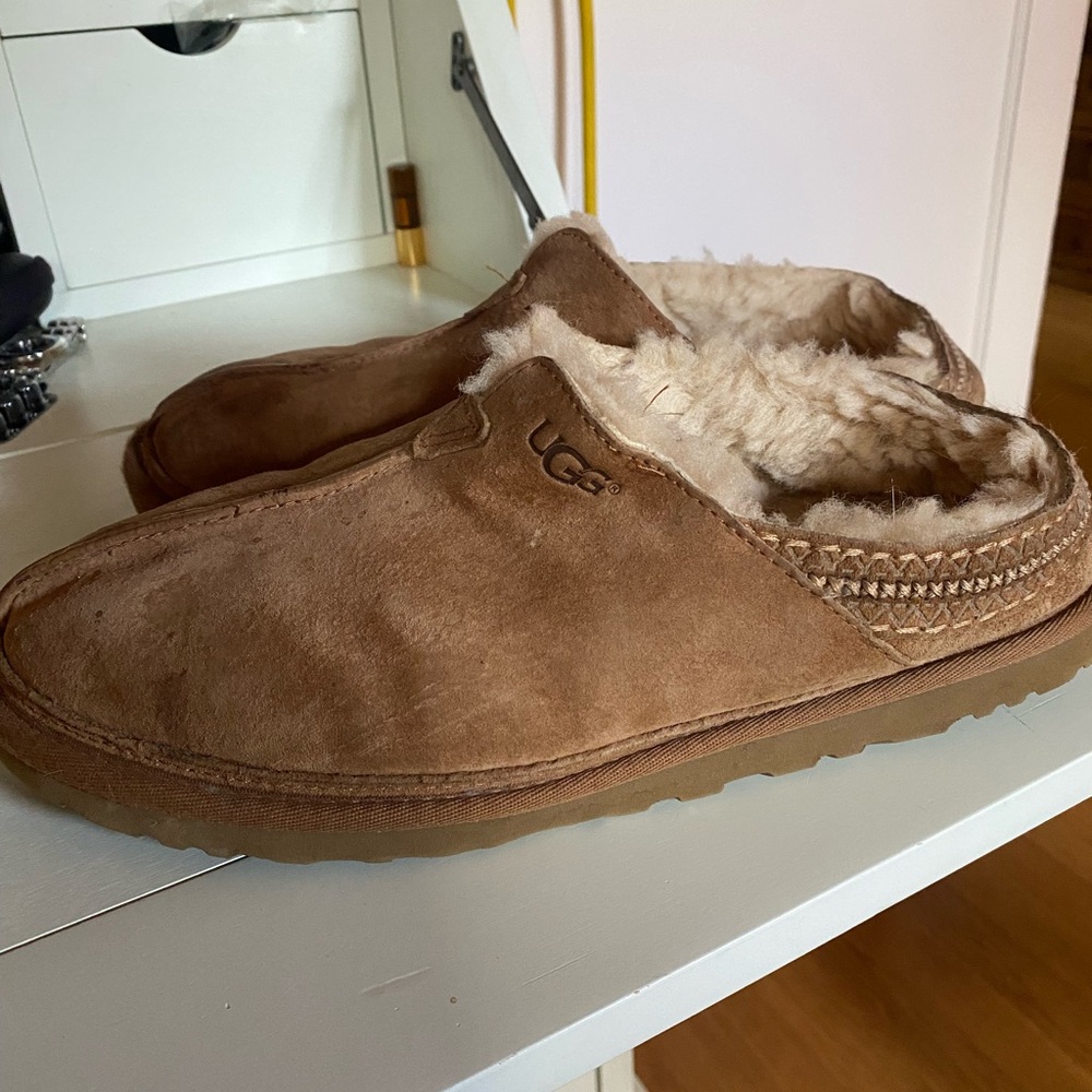 UGG Men's Tan Suede Slippers